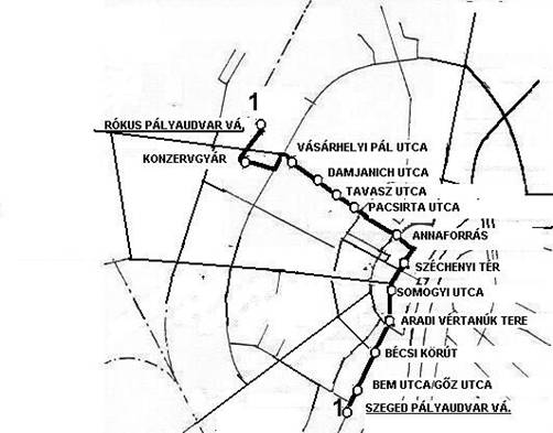 Route of Tram 1