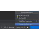 Python Interpreter beállítások megnyitása.