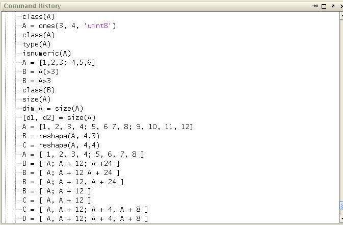 Matlab history Matlab history