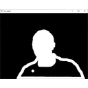 A megrajzolt fekete-fehér maszk kép külön ablakban megjelenítve. A fehér szín jelzi az objektumpontokat, a fekete a hátteret.